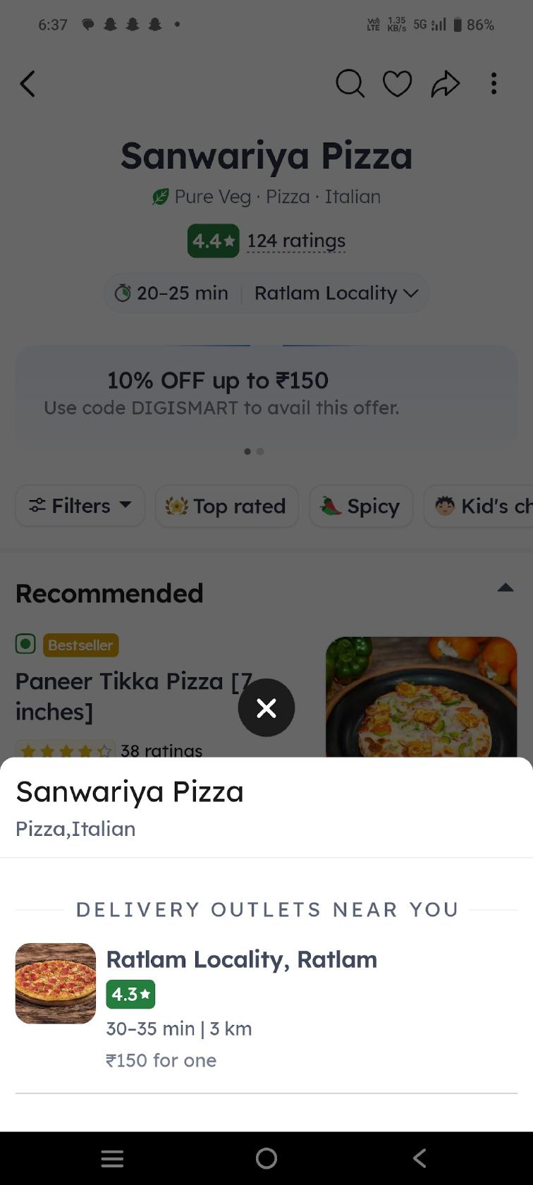 SANWARIYA PIZZA do batti chaupati