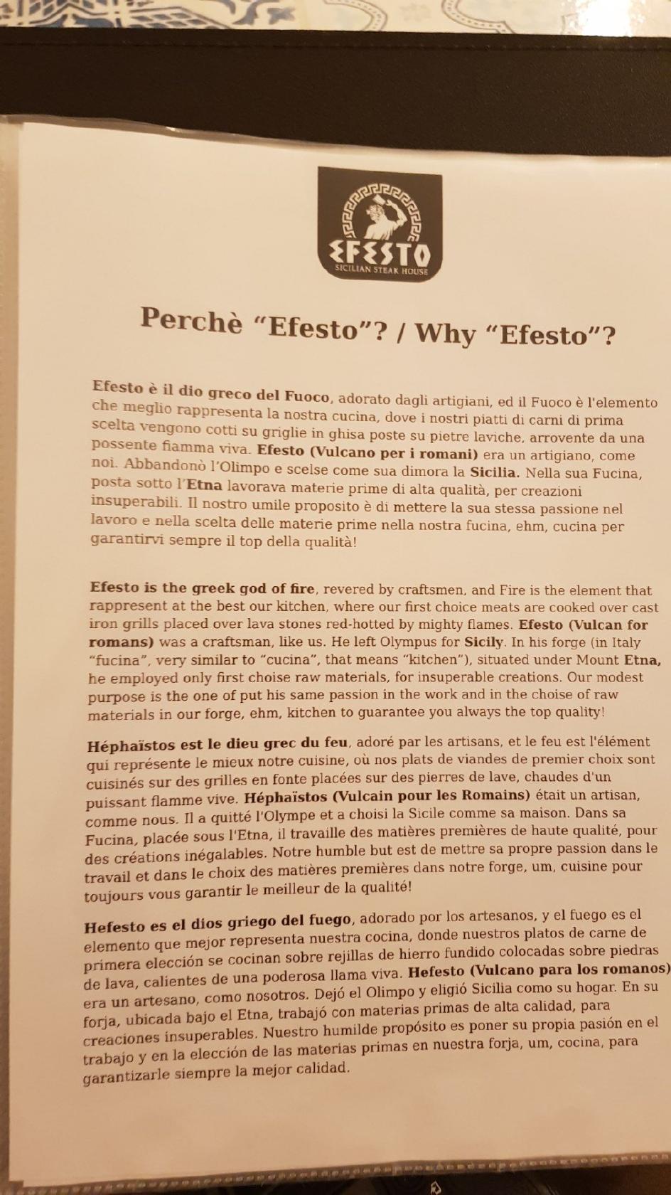 Efesto Restaurant & Steakhouse