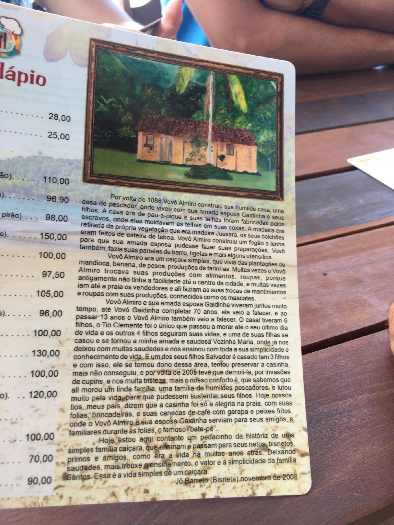 Restaurante A Casinha do Vovô Almiro - Gastronomia Caiçara