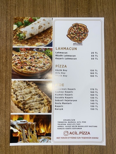 Acil Pizza, Pide ve Lahmacun Fırını