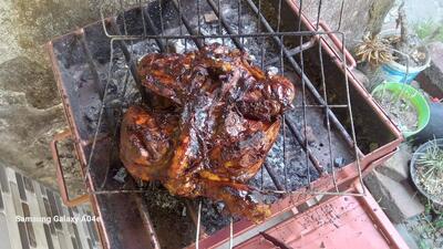 Ayam penyet sambel ijo