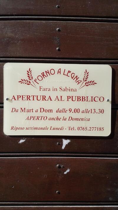 Forno A Legna Fara In Sabina