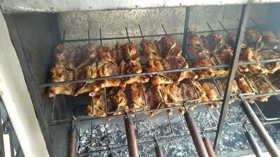 Frango assado na brasa vitoria
