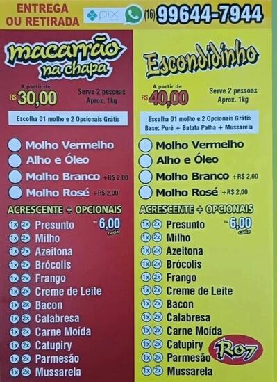 Ro7 Macarrão na Chapa