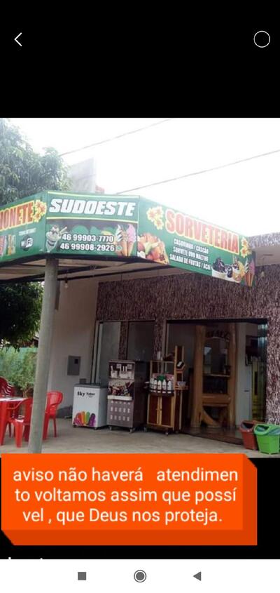 Lanchonete e sorveteria sudoeste