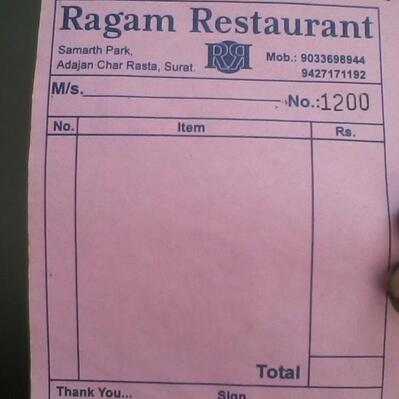 The logo of Ragam Restaurant