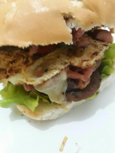 Point do hambúrguer em caf