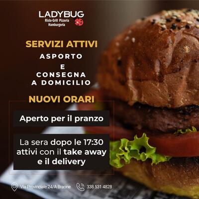 Ladybug - Hamburger, Pizze, Carne alle griglia e Aperitivi