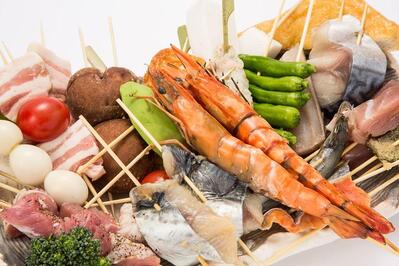 海鮮串揚炙　魚百合