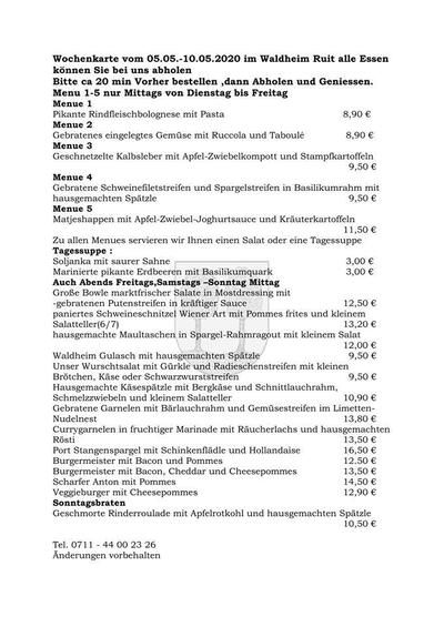 Restaurant Waldheim Ruit