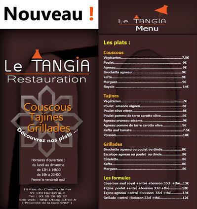 Voici l'annonce publicitaire de Le tangia Dunkerque