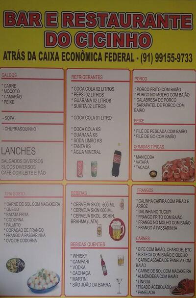 Bar e restaurante do Cicinho Quatro Bôcas PA