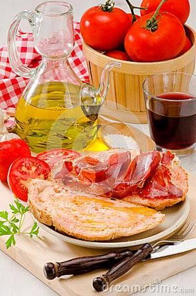 Agriturismo da mariolo pane prosciutto e pummidoro