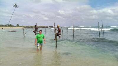Stick Fishermen and sunset view Restaurant