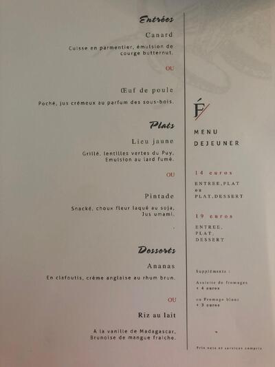 L'évidence Restaurant
