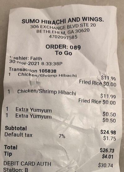 Sumo Hibachi and Wing