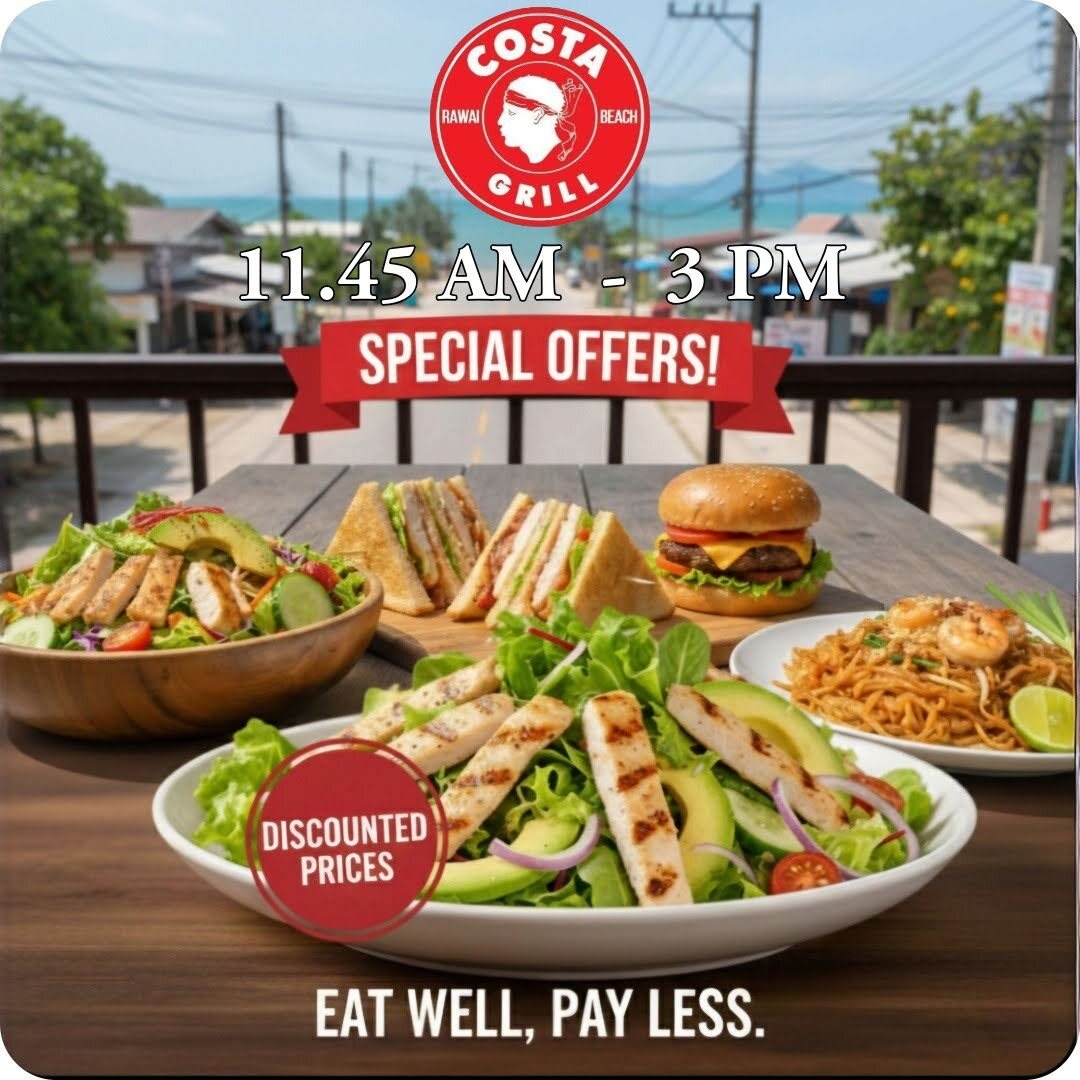 Special Offers for lunch , thai food , burgers , salads